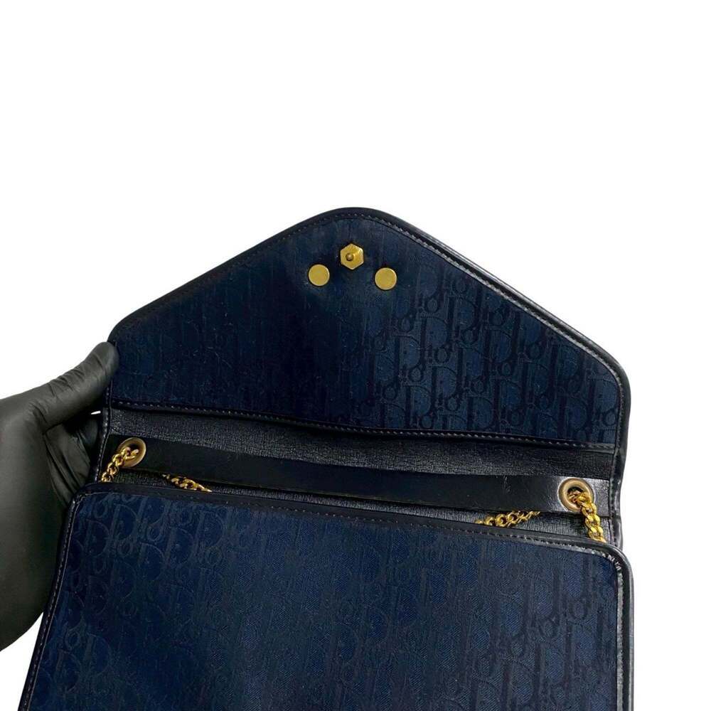 CHRISTIAN DIOR Blue Leather Trotter Shoulder Bag - Picture 8 of 9